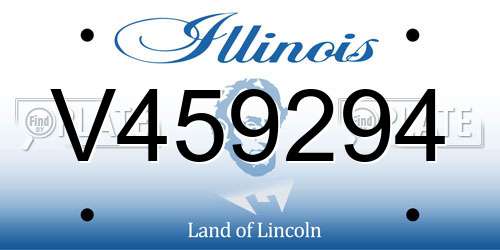 V459294 Illinois License Plate