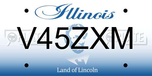 V45ZXM Illinois License Plate