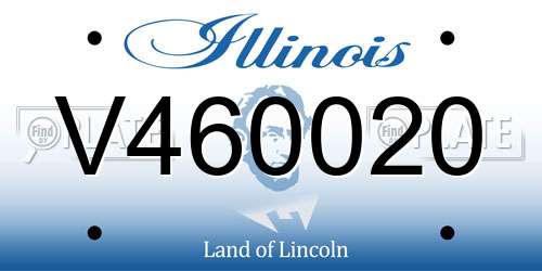 V460020 Illinois License Plate