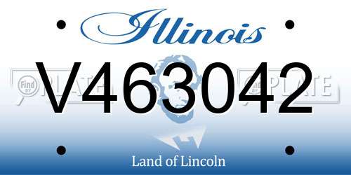 V463042 Illinois License Plate