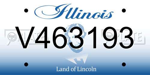 V463193 Illinois License Plate