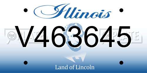 V463645 Illinois License Plate