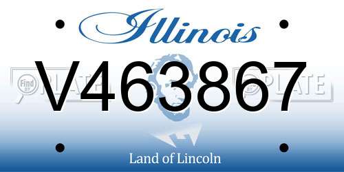 V463867 Illinois License Plate