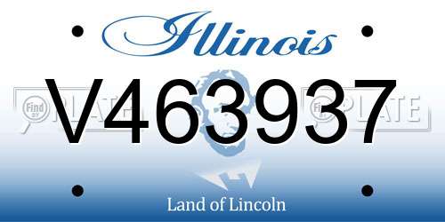 V463937 Illinois License Plate