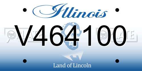 V464100 Illinois License Plate