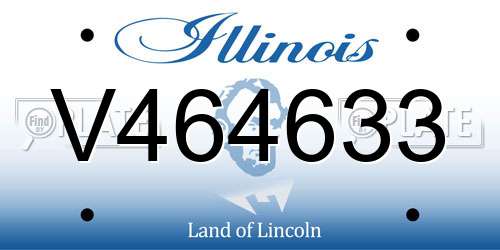 V464633 Illinois License Plate