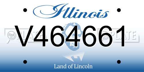 V464661 Illinois License Plate