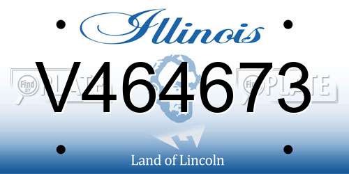 V464673 Illinois License Plate