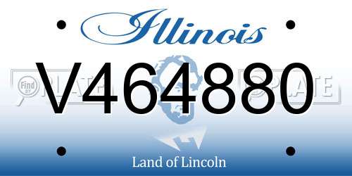 V464880 Illinois License Plate
