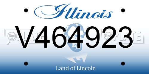 V464923 Illinois License Plate