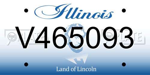 V465093 Illinois License Plate