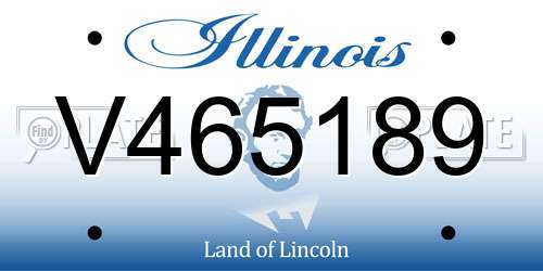 V465189 Illinois License Plate