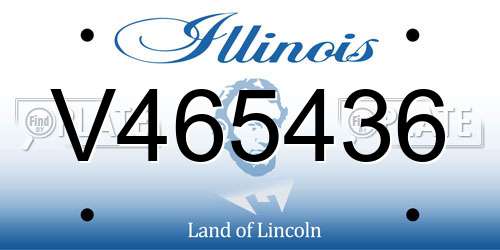 V465436 Illinois License Plate