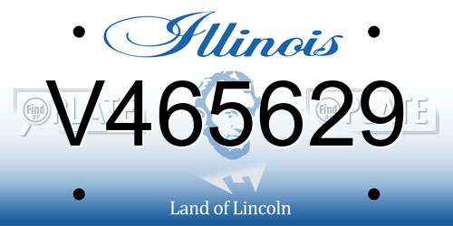 V465629 Illinois License Plate