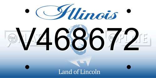 V468672 Illinois License Plate
