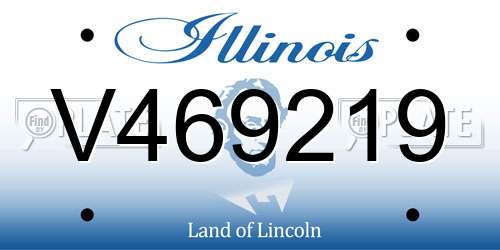 V469219 Illinois License Plate