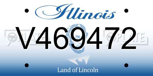 V469472 Illinois License Plate