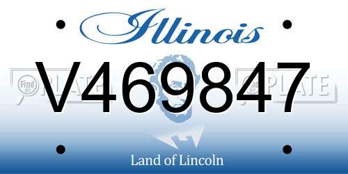 V469847 Illinois License Plate