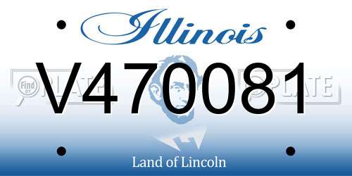 V470081 Illinois License Plate