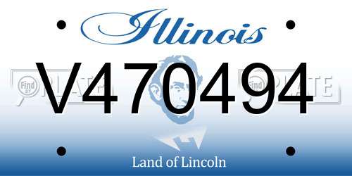 V470494 Illinois License Plate