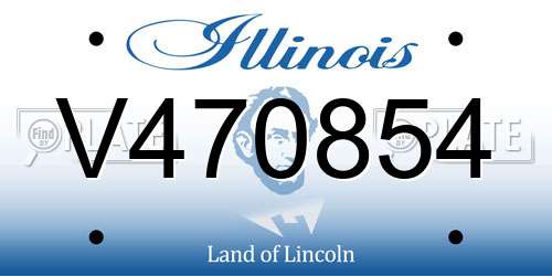 V470854 Illinois License Plate