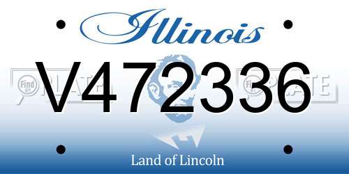 V472336 Illinois License Plate