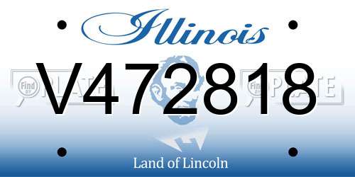 V472818 Illinois License Plate