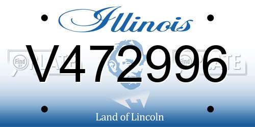 V472996 Illinois License Plate