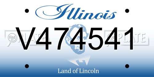 V474541 Illinois License Plate