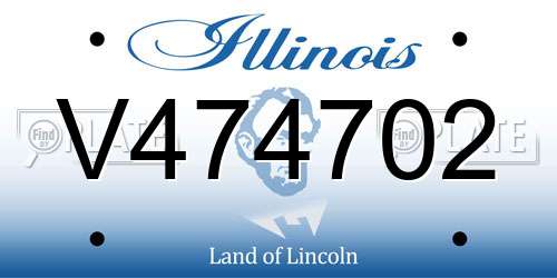 V474702 Illinois License Plate