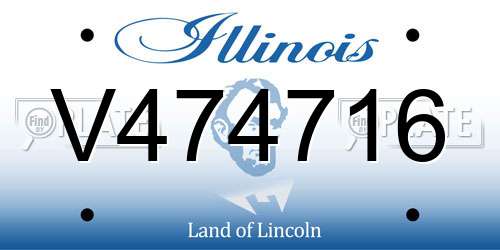 V474716 Illinois License Plate