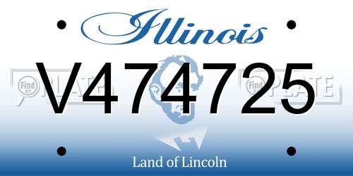 V474725 Illinois License Plate