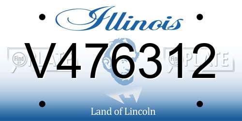 V476312 Illinois License Plate