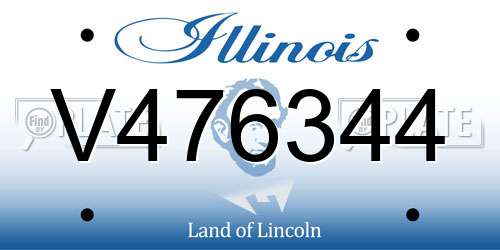 V476344 Illinois License Plate