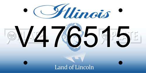 V476515 Illinois License Plate