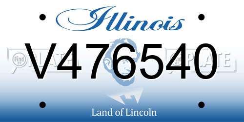 V476540 Illinois License Plate