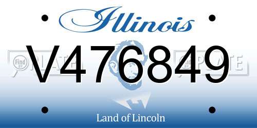 V476849 Illinois License Plate