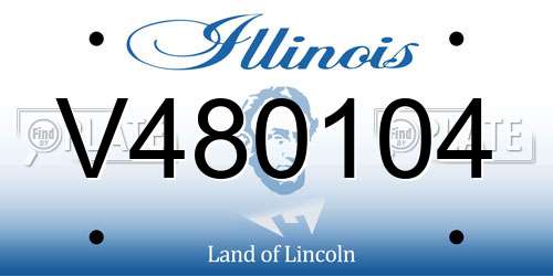 V480104 Illinois License Plate
