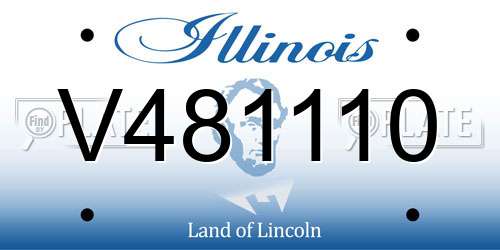 V481110 Illinois License Plate