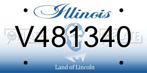V481340 Illinois License Plate