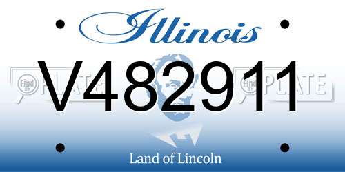 V482911 Illinois License Plate