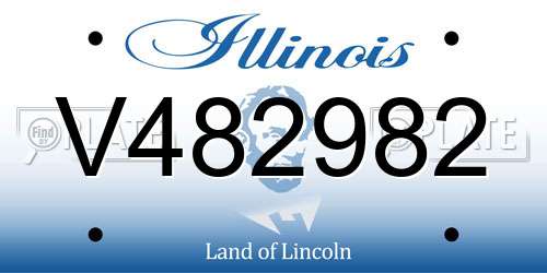 V482982 Illinois License Plate