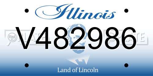 V482986 Illinois License Plate