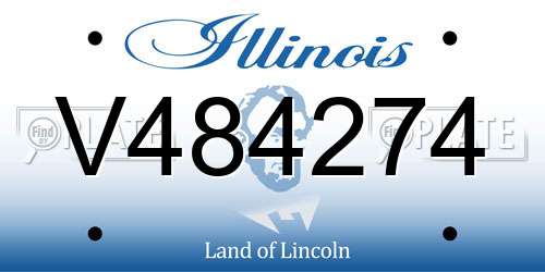 V484274 Illinois License Plate