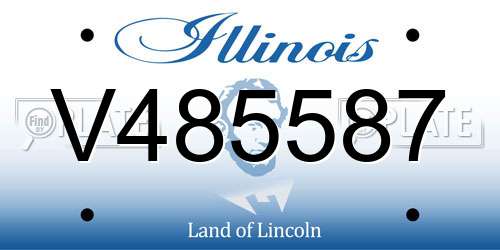 V485587 Illinois License Plate
