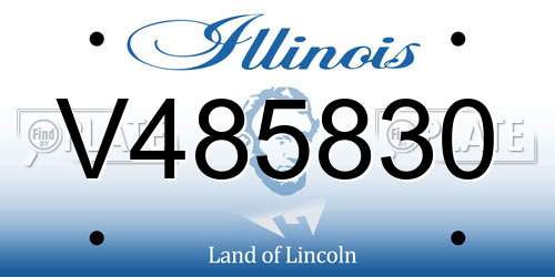 V485830 Illinois License Plate