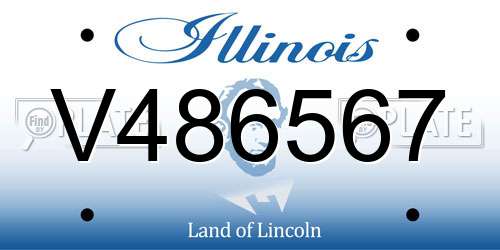 V486567 Illinois License Plate
