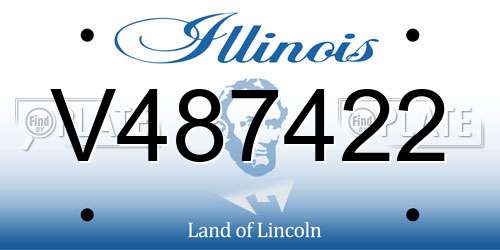 V487422 Illinois License Plate