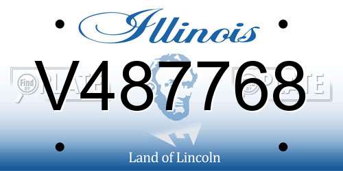 V487768 Illinois License Plate