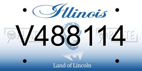 V488114 Illinois License Plate